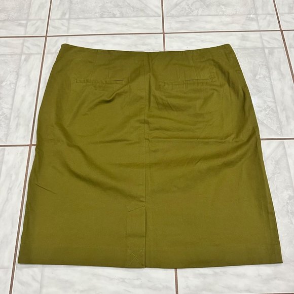 NWT J.Jill Olive Green Mustard Mini Skirt Womens 16 Contemporary Boho Travel - Picture 8 of 10